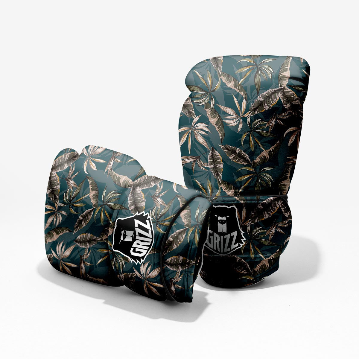 Hawaii Leaf Green Tropical Print Pattern Pro Boxing Glove