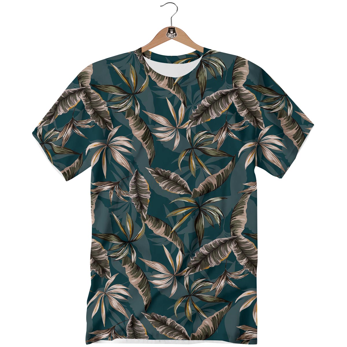 Hawaii Leaf Green Tropical Print Pattern T-Shirt-grizzshop