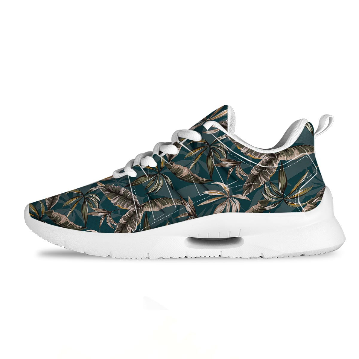 Hawaii Leaf Green Tropical Print Pattern Tennis Shoes-grizzshop