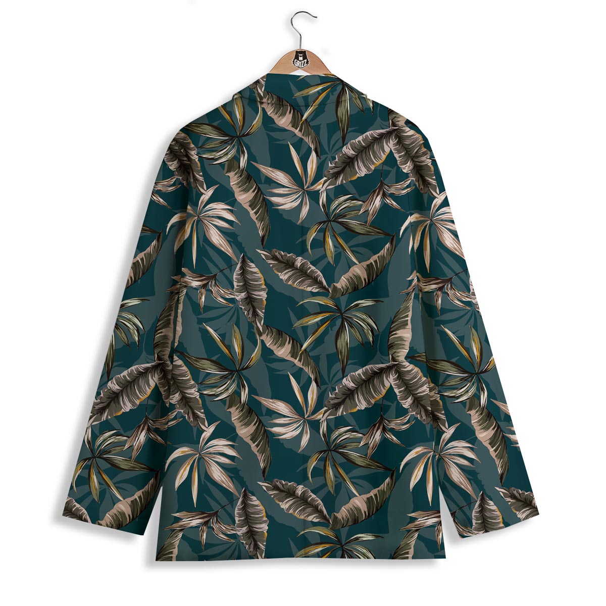 Hawaii Leaf Green Tropical Print Pattern Women's Blazer-grizzshop