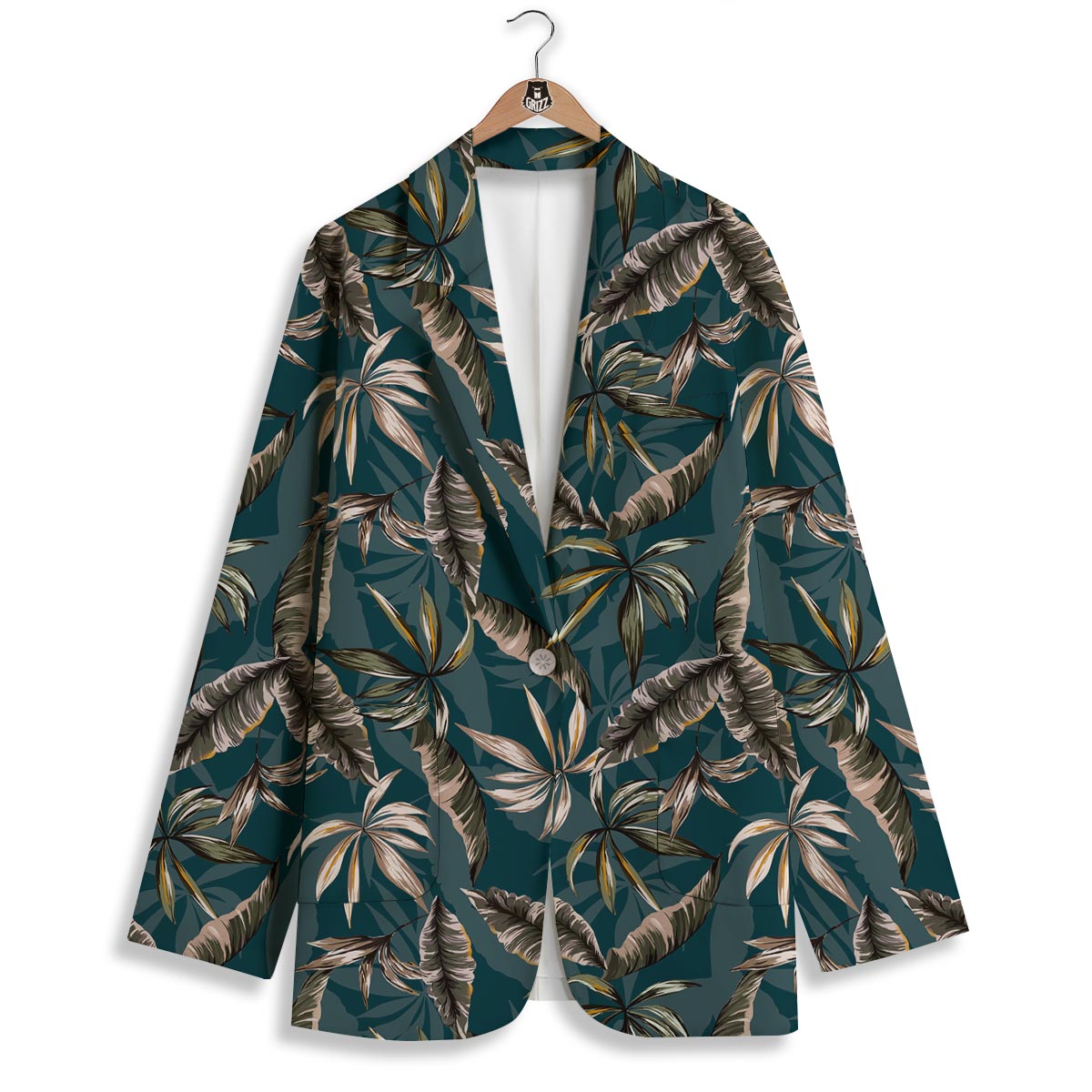 Hawaii Leaf Green Tropical Print Pattern Women's Blazer-grizzshop