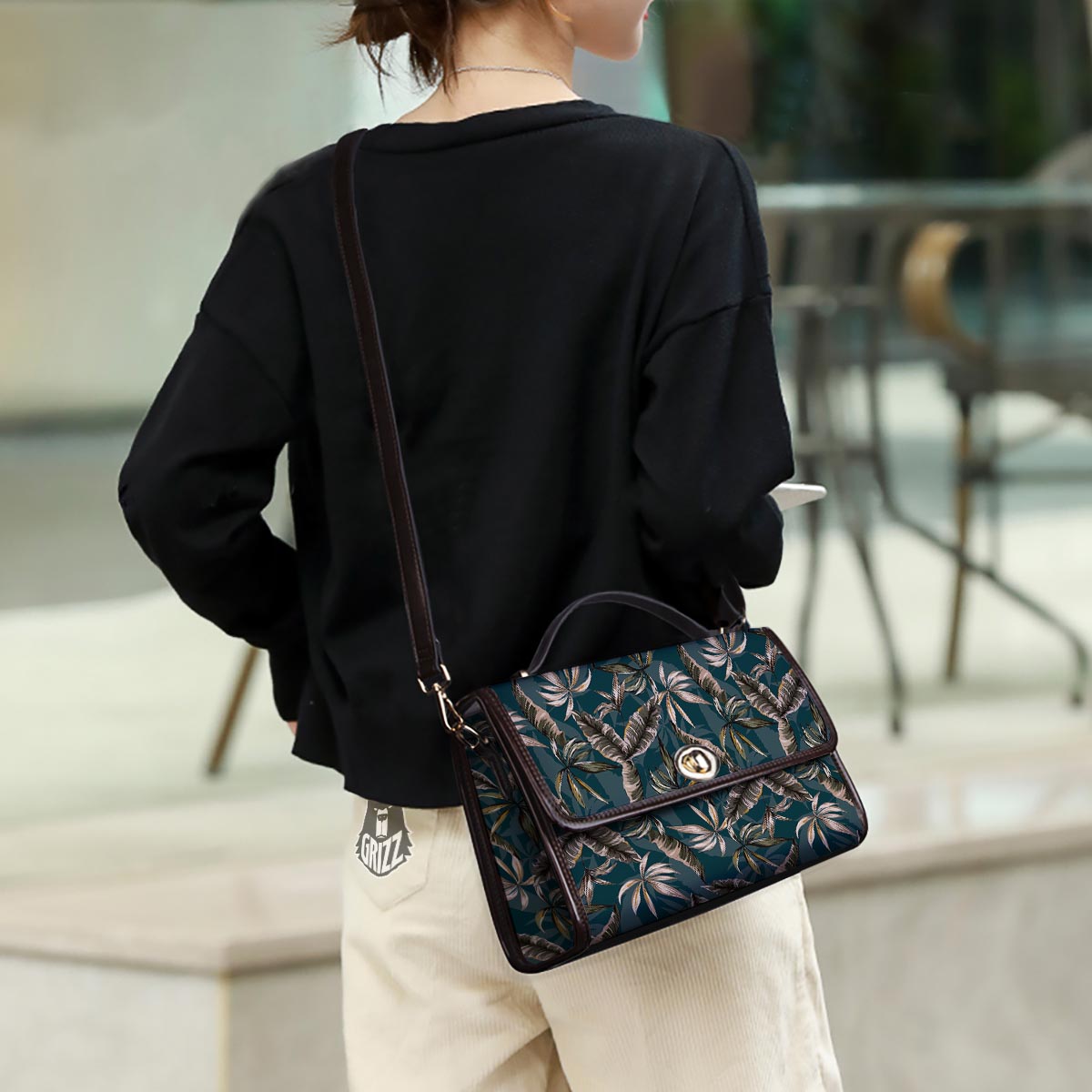 Hawaii Leaf Green Tropical Print Pattern Women's Satchel Bag-grizzshop