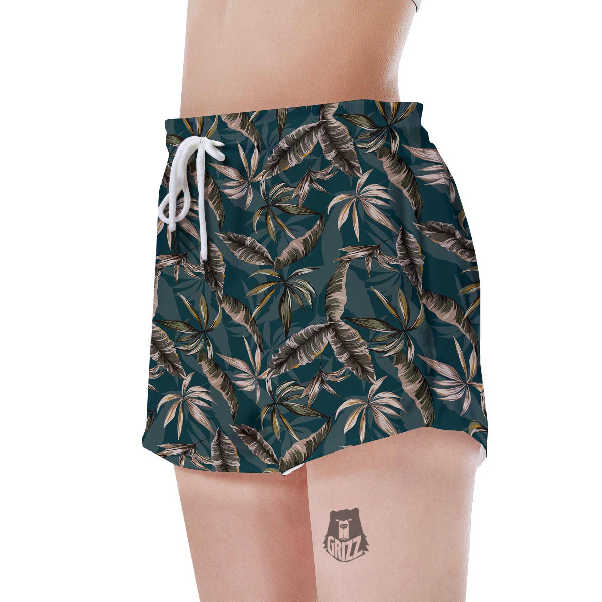 Hawaii Leaf Green Tropical Print Pattern Women's Shorts-grizzshop
