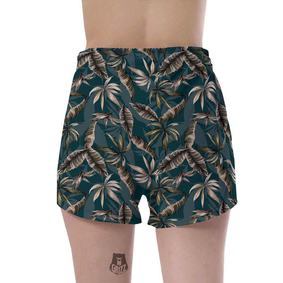 Hawaii Leaf Green Tropical Print Pattern Women's Shorts-grizzshop
