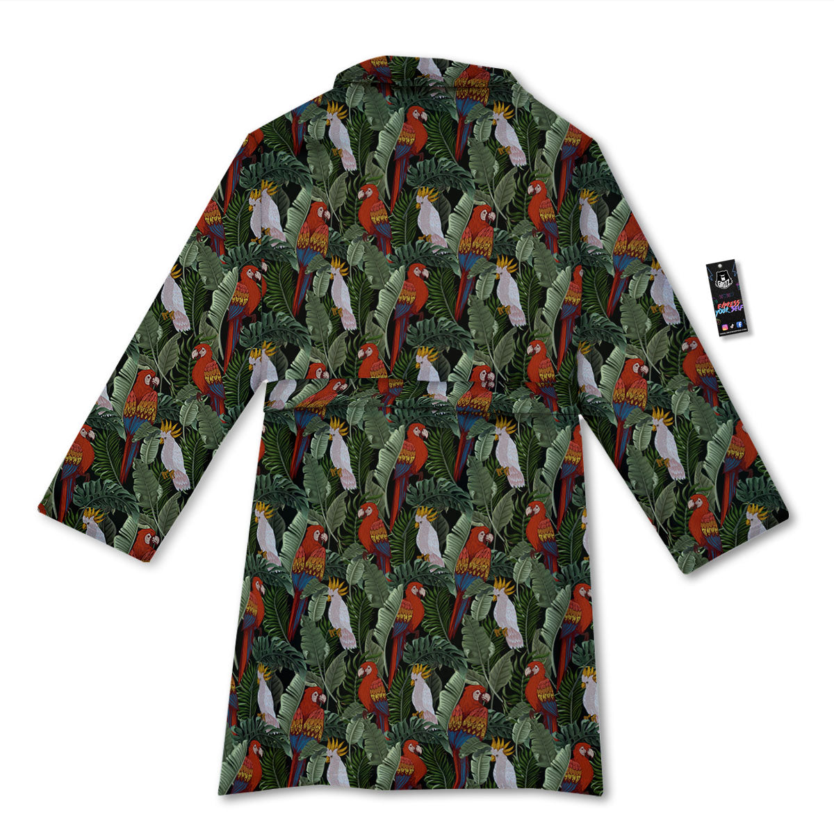 Hawaii Leaf Parrot Banana Print Pattern Bathrobe-grizzshop