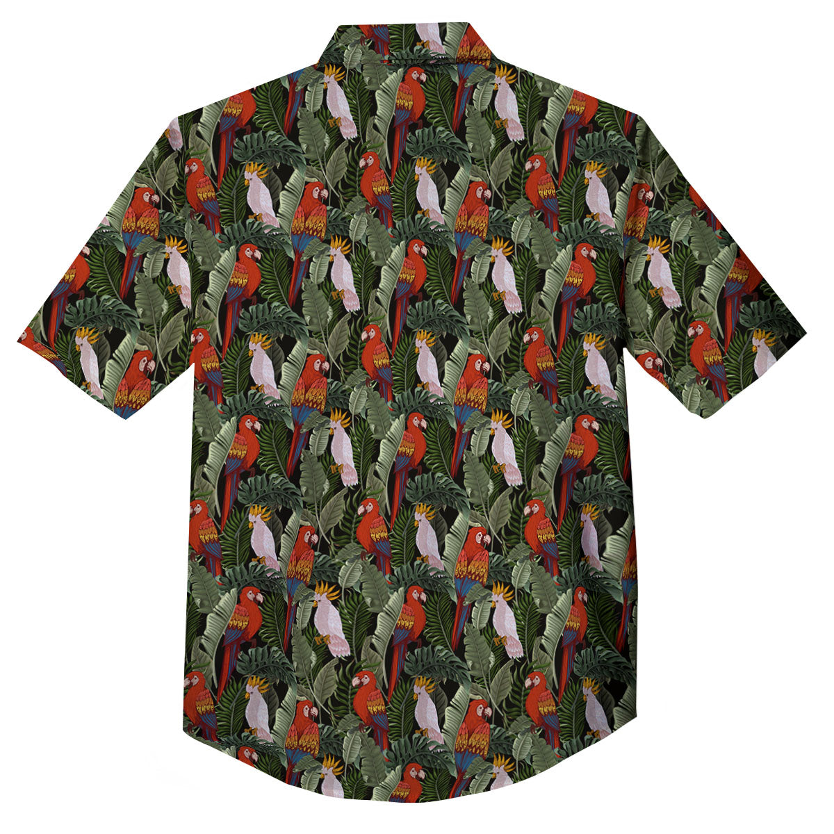 Hawaii Leaf Parrot Banana Print Pattern Button Up Shirt-grizzshop