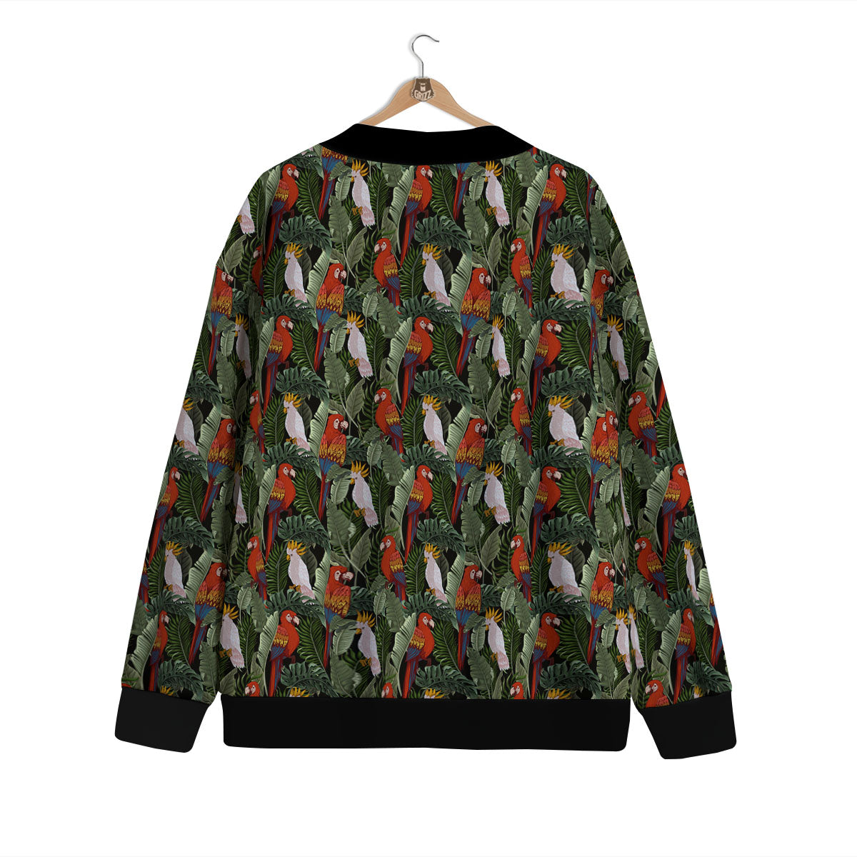 Hawaii Leaf Parrot Banana Print Pattern Cardigan-grizzshop