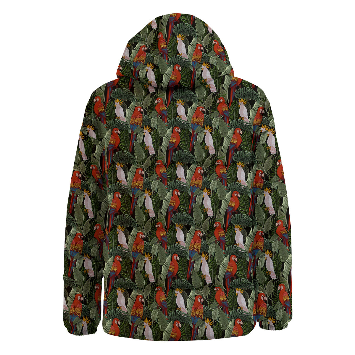 Hawaii Leaf Parrot Banana Print Pattern Down Jacket-grizzshop