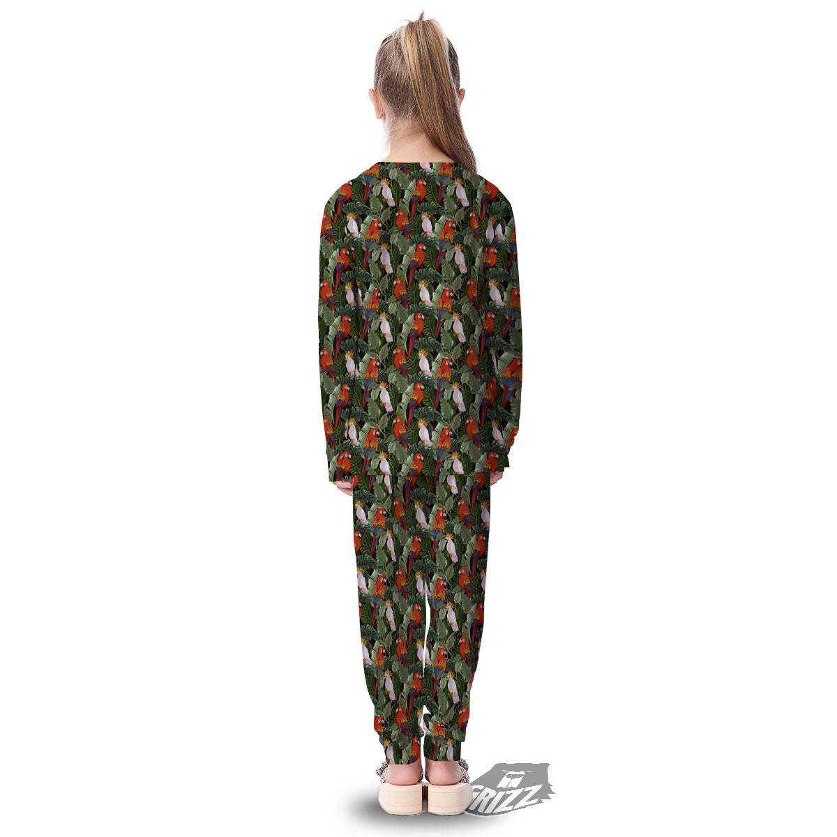 Hawaii Leaf Parrot Banana Print Pattern Kid's Pajamas-grizzshop
