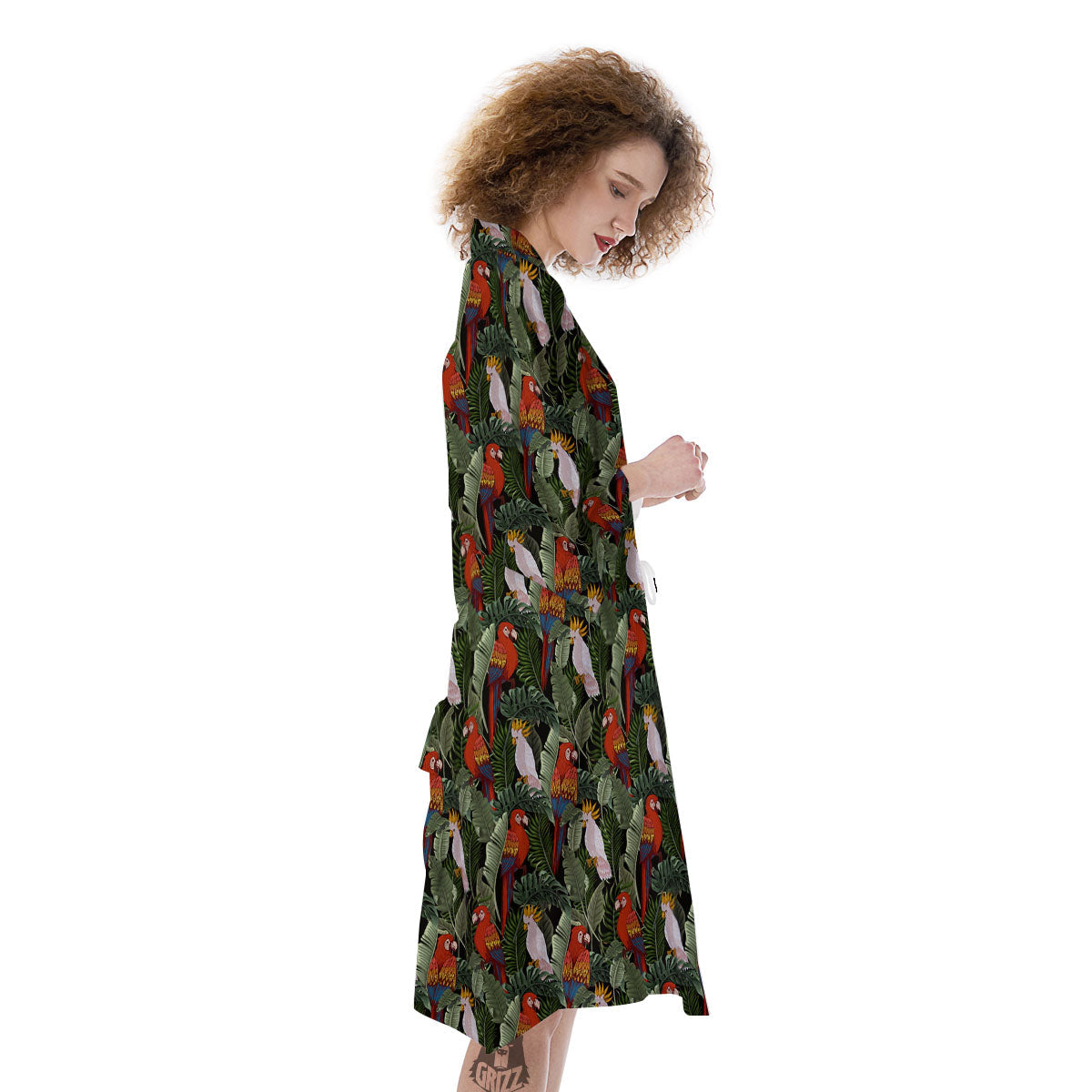 Hawaii Leaf Parrot Banana Print Pattern Kimono-grizzshop