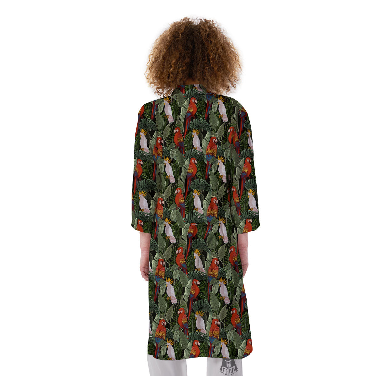 Hawaii Leaf Parrot Banana Print Pattern Kimono-grizzshop