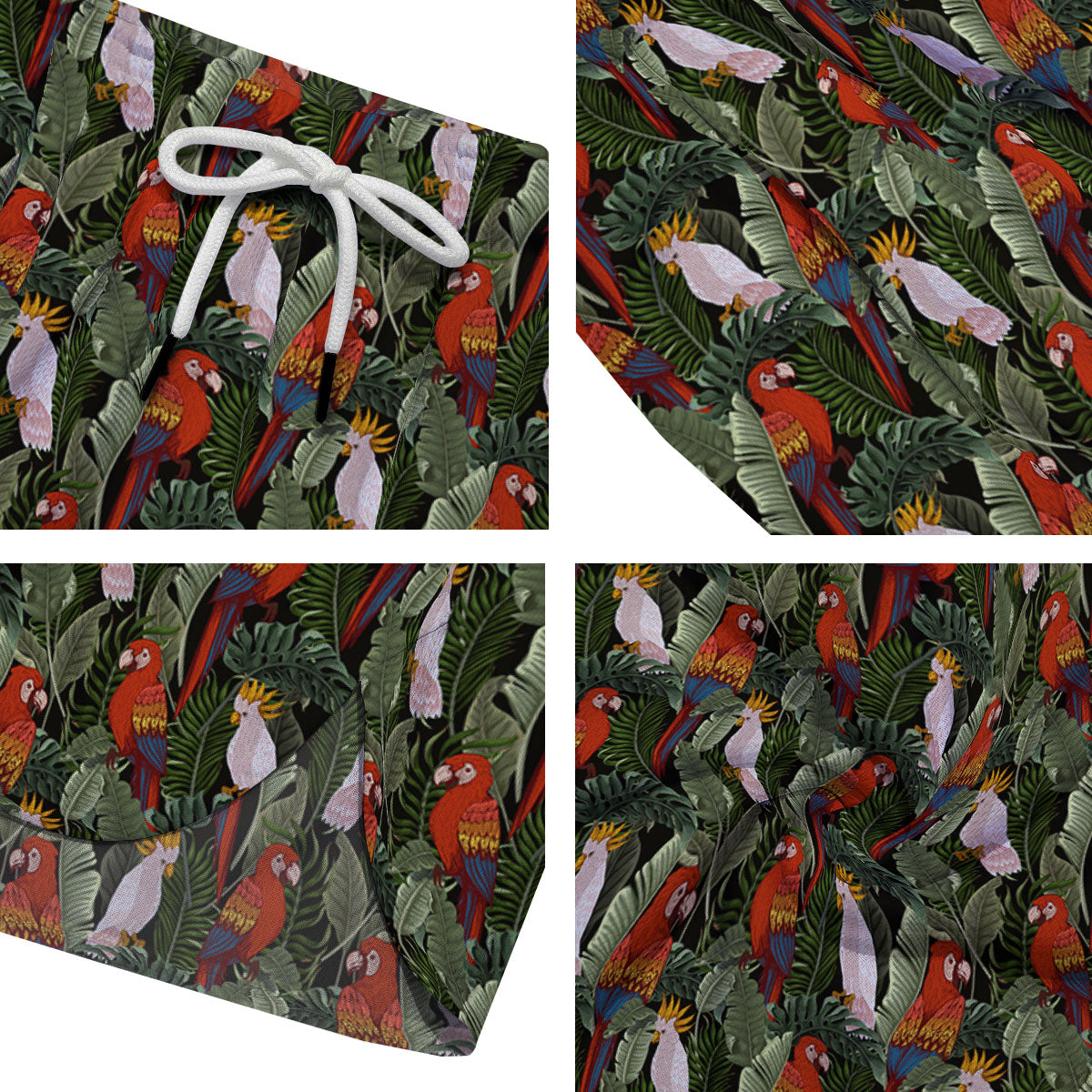Hawaii Leaf Parrot Banana Print Pattern Men's Running Shorts-grizzshop
