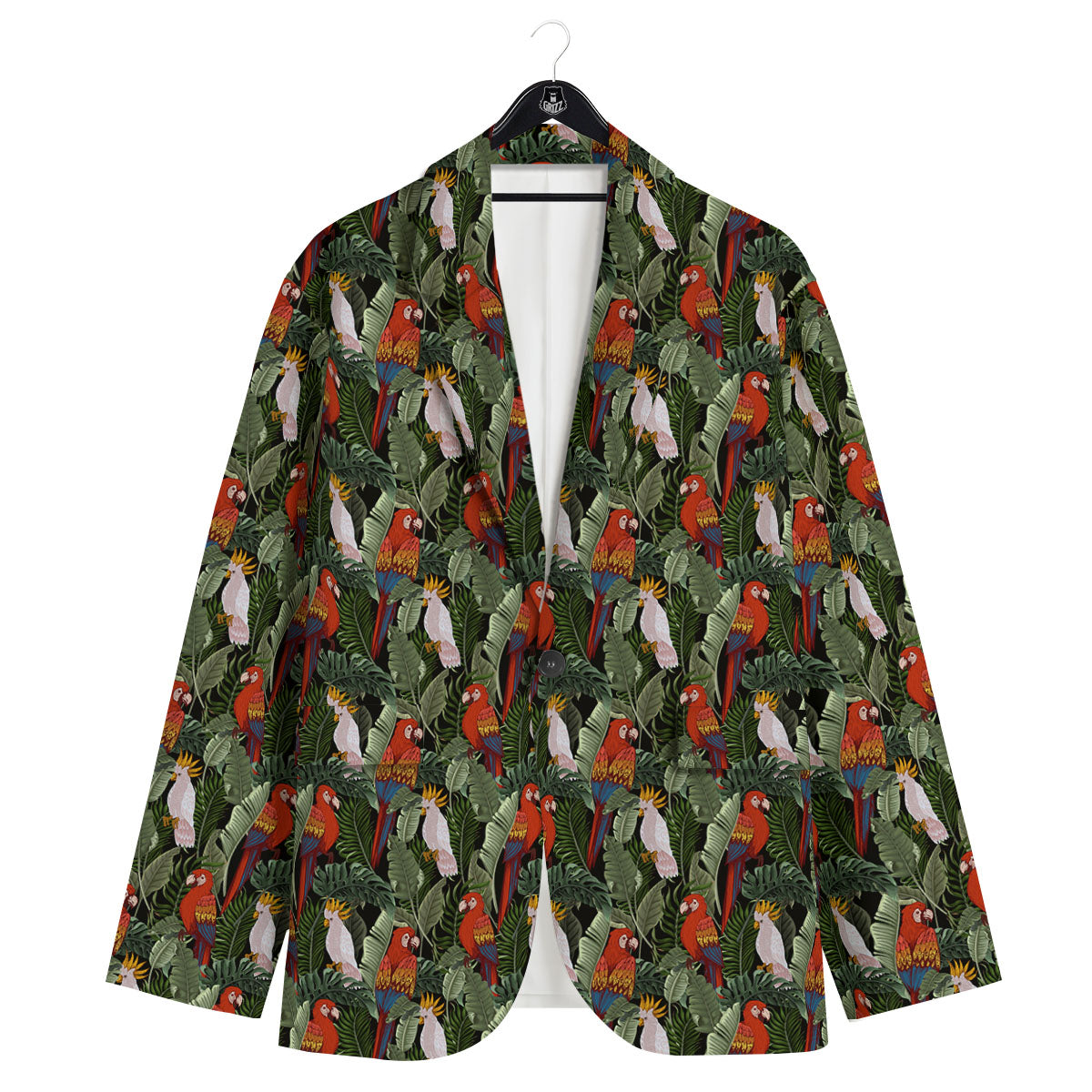 Hawaii Leaf Parrot Banana Print Pattern Men's Sport Coat-grizzshop