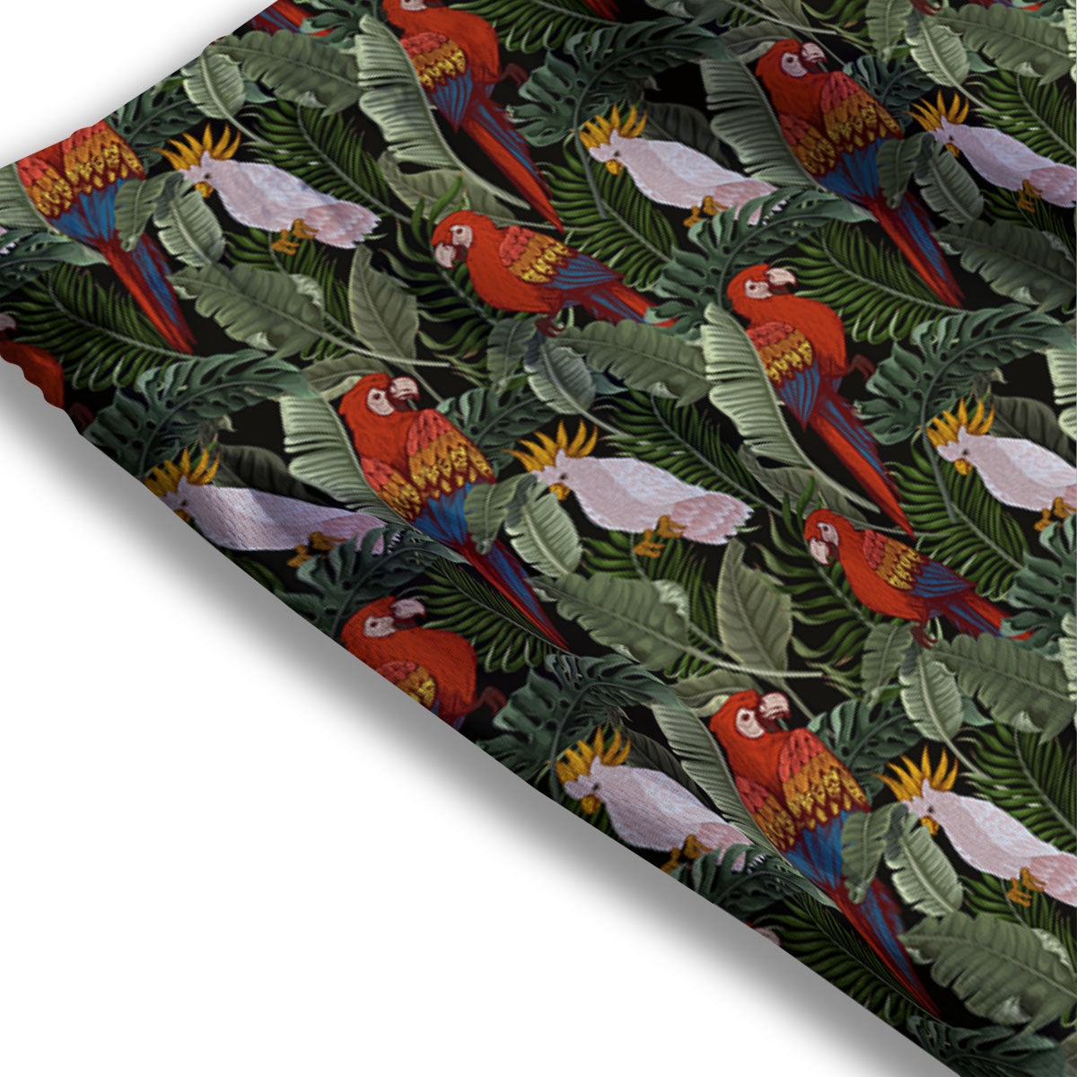 Hawaii Leaf Parrot Banana Print Pattern Mesh Shorts