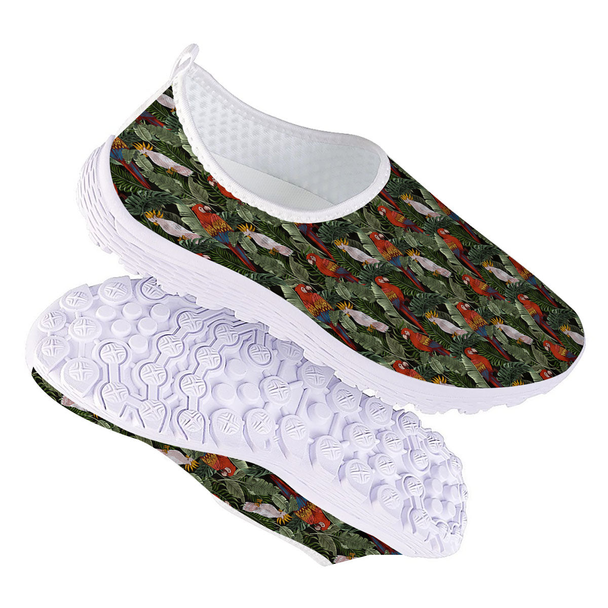 Hawaii Leaf Parrot Banana Print Pattern Nurse Shoes-grizzshop