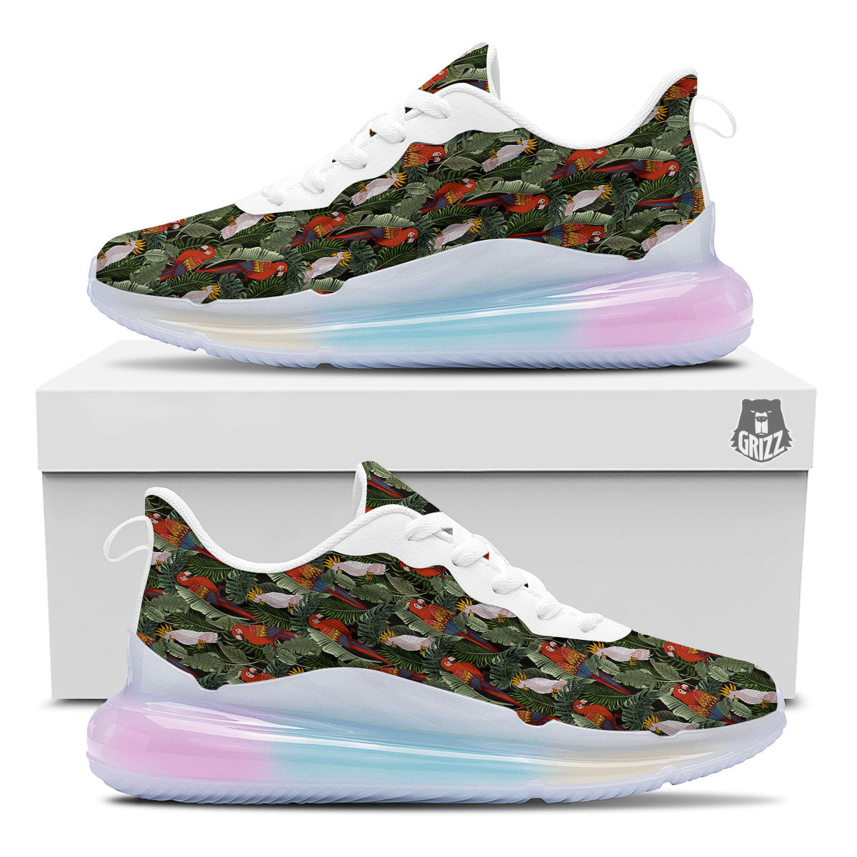 Hawaii Leaf Parrot Banana Print Pattern Running Sneakers-grizzshop