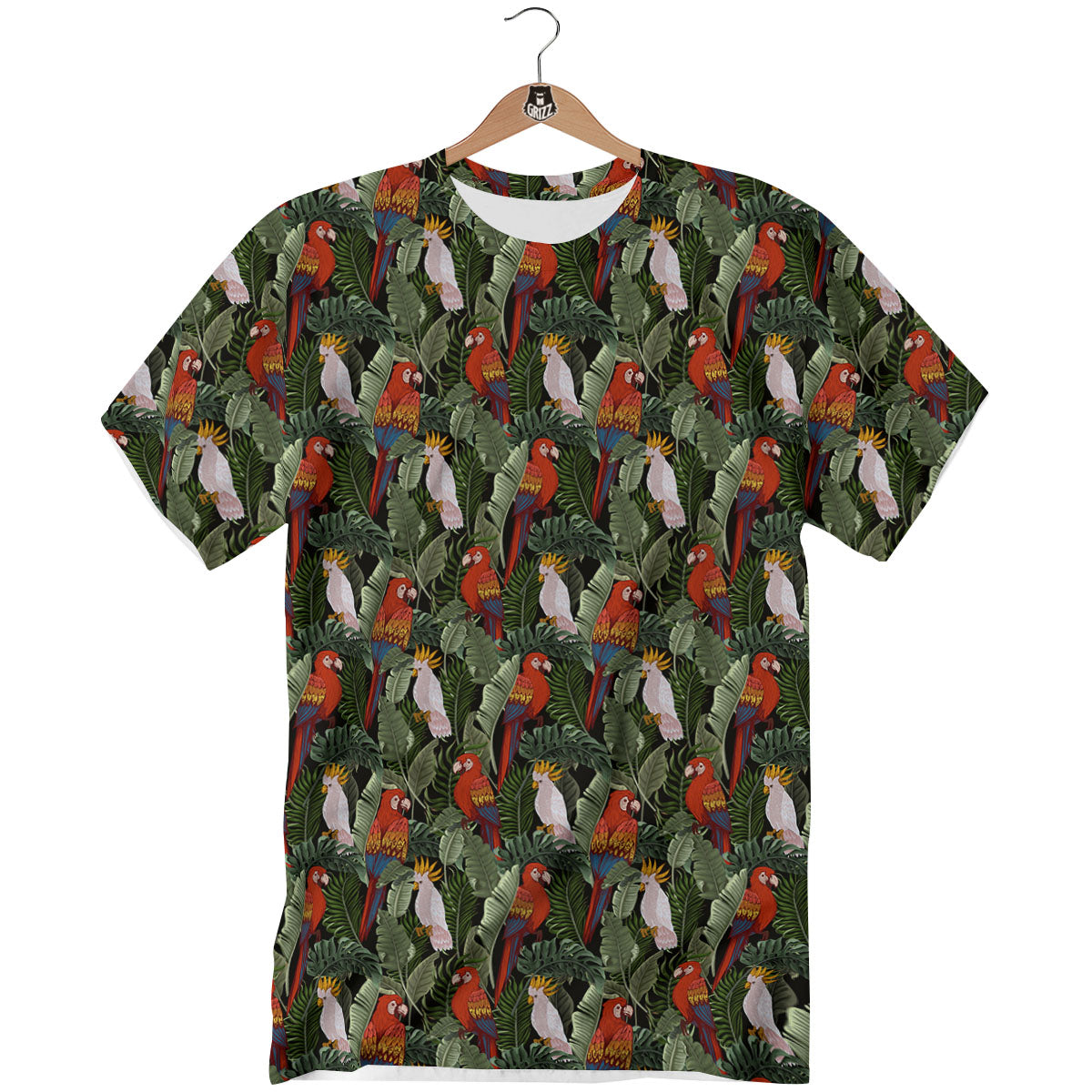 Hawaii Leaf Parrot Banana Print Pattern T-Shirt-grizzshop