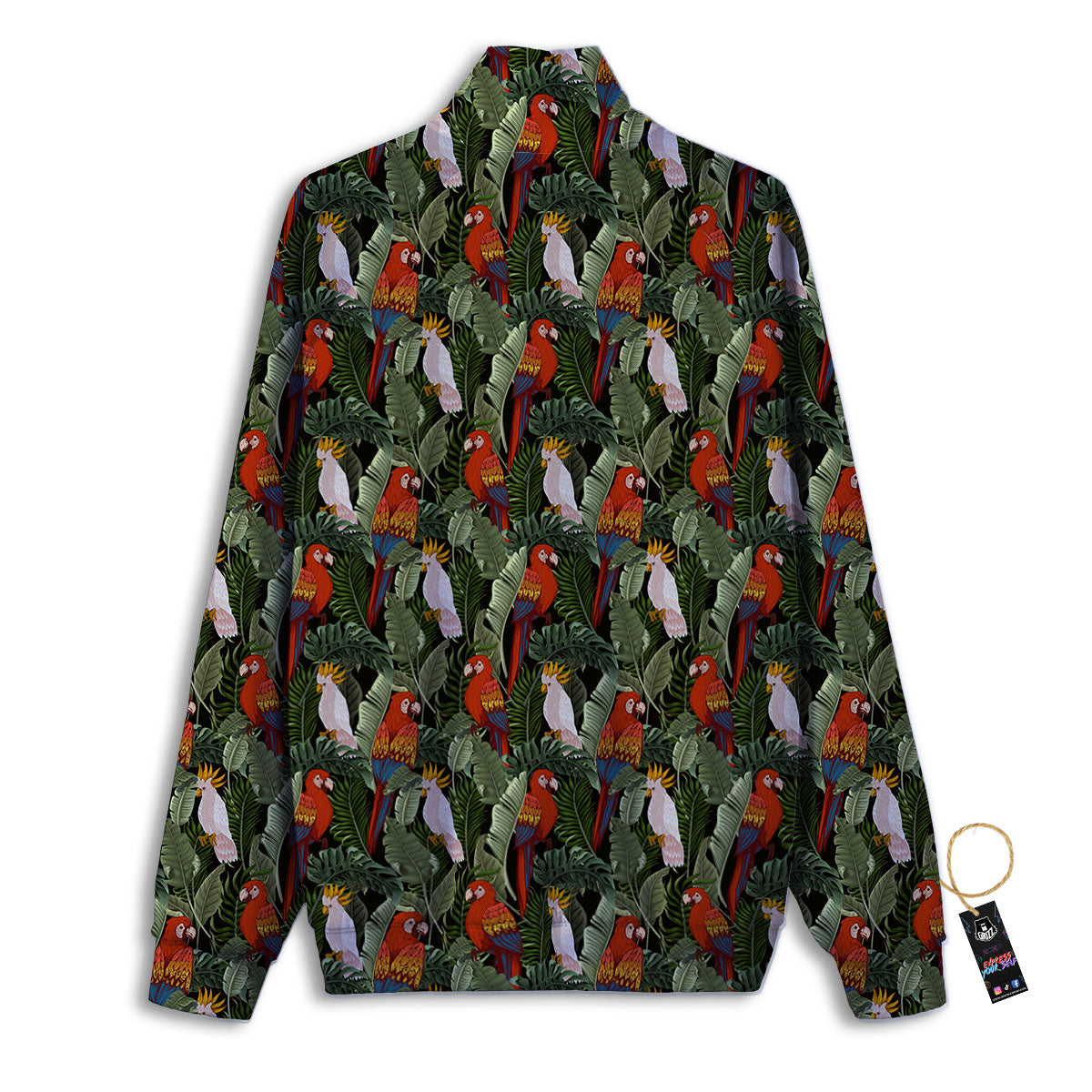 Hawaii Leaf Parrot Banana Print Pattern Track Jacket-grizzshop