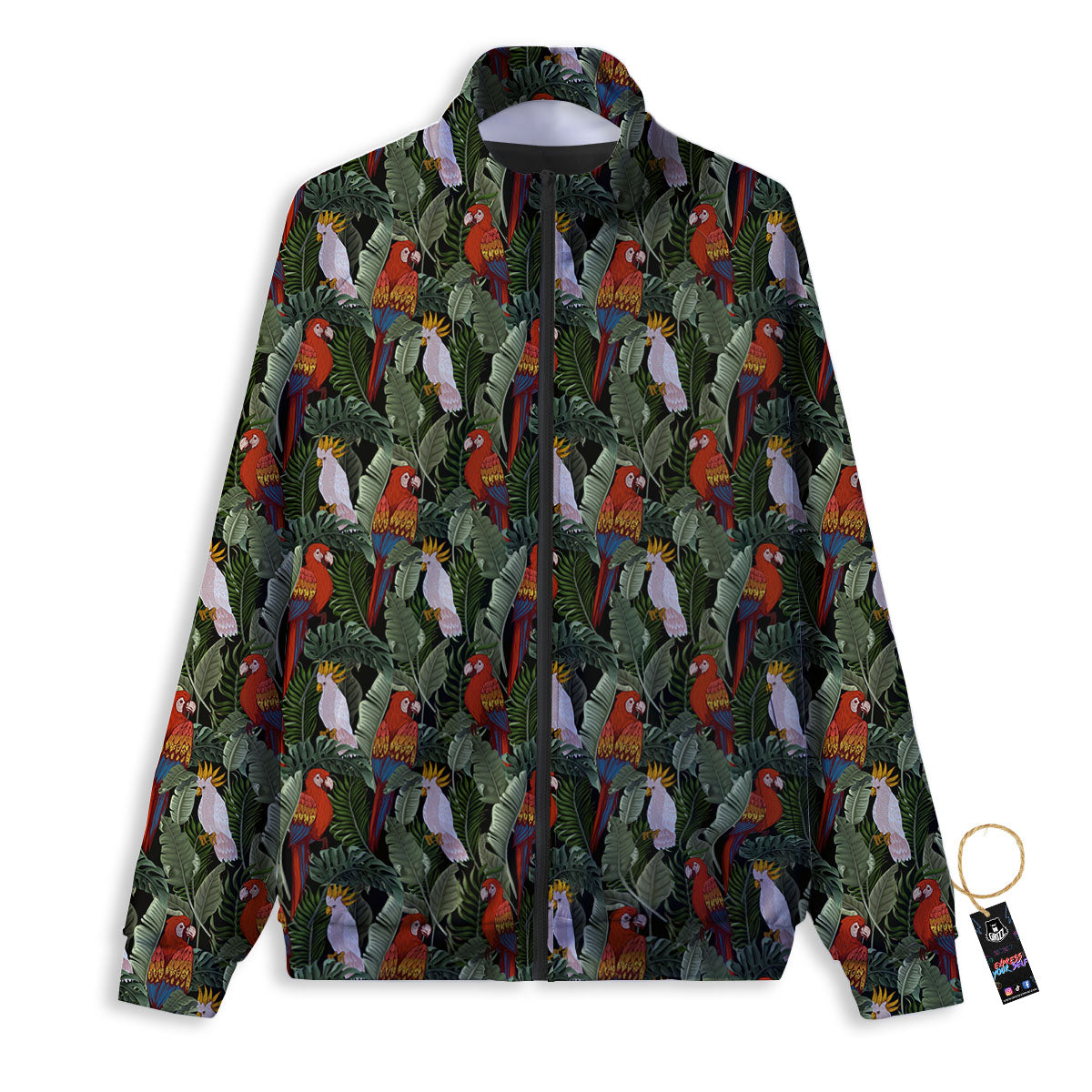 Hawaii Leaf Parrot Banana Print Pattern Track Jacket-grizzshop