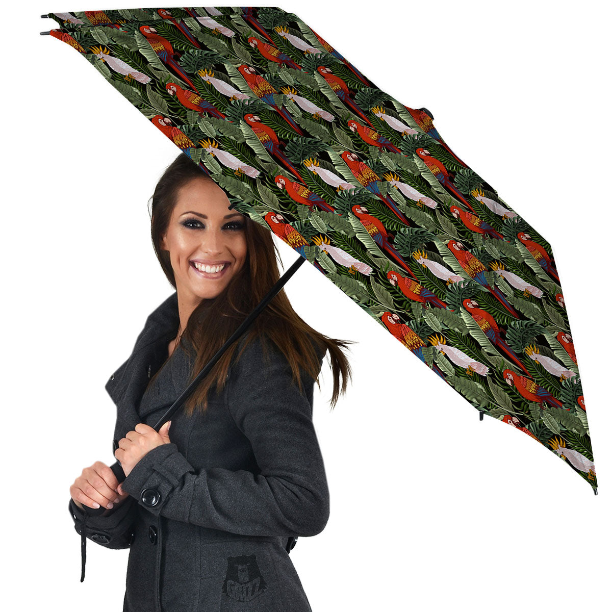 Hawaii Leaf Parrot Banana Print Pattern Umbrella-grizzshop