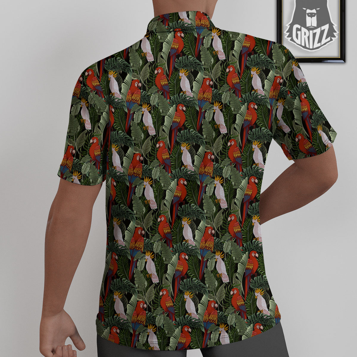 Hawaii Leaf Parrot Banana Print Pattern Untucked Shirts-grizzshop