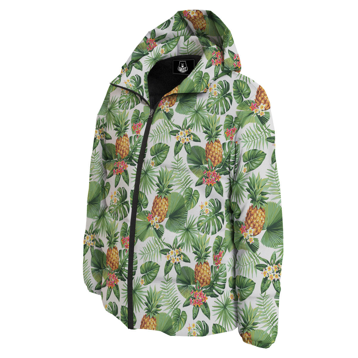 Hawaii Leaves Pineapple Print Pattern Down Jacket-grizzshop