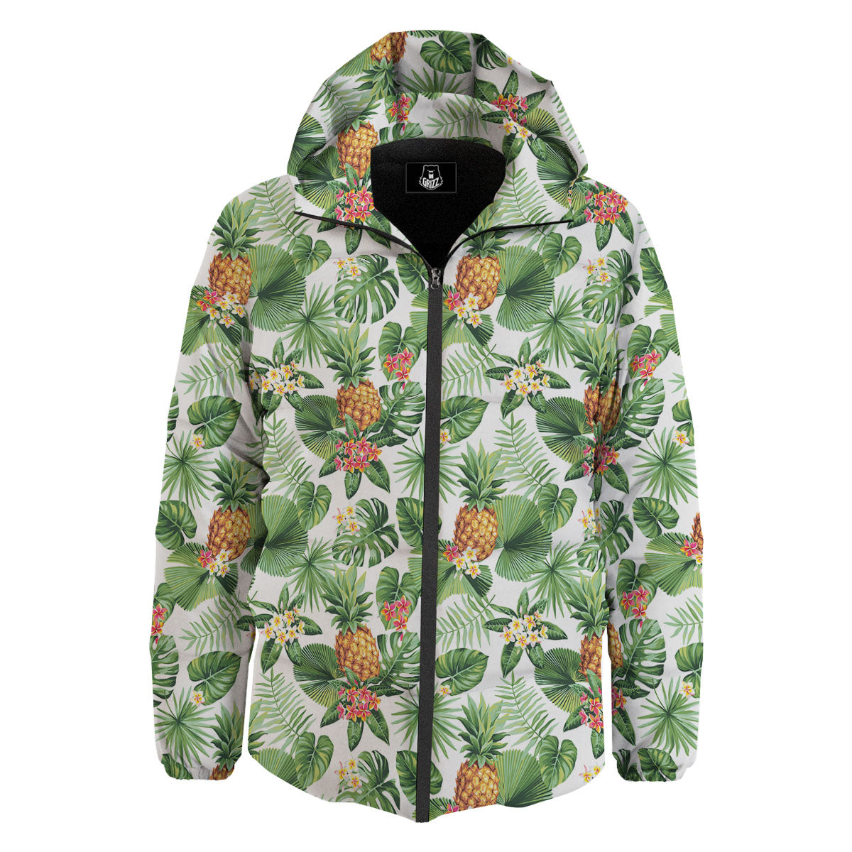 Hawaii Leaves Pineapple Print Pattern Down Jacket-grizzshop