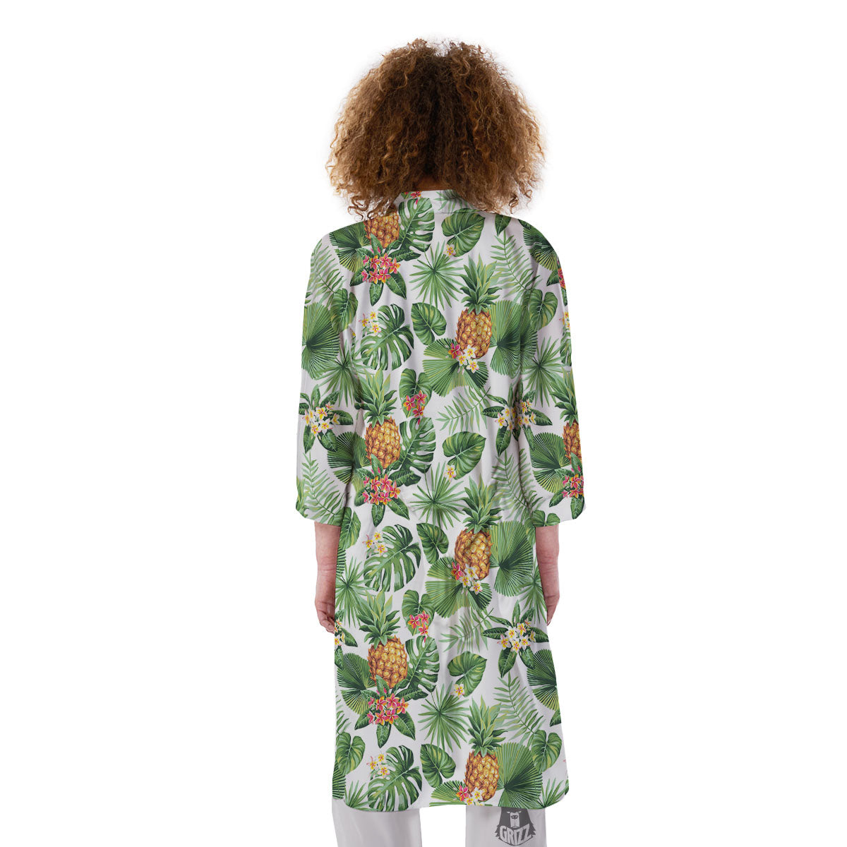 Hawaii Leaves Pineapple Print Pattern Kimono-grizzshop
