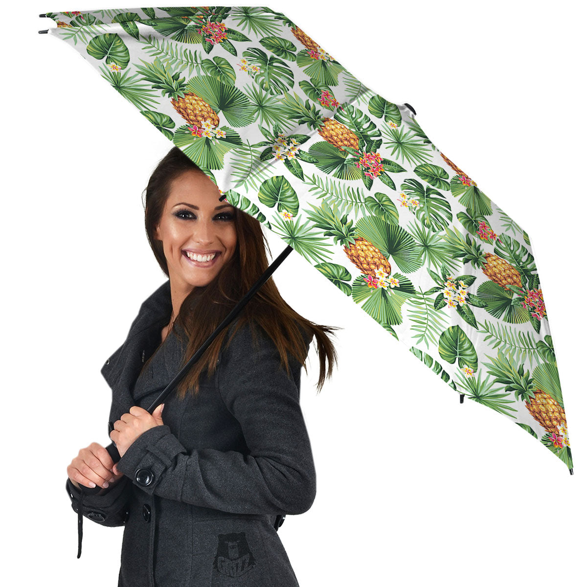Hawaii Leaves Pineapple Print Pattern Umbrella-grizzshop