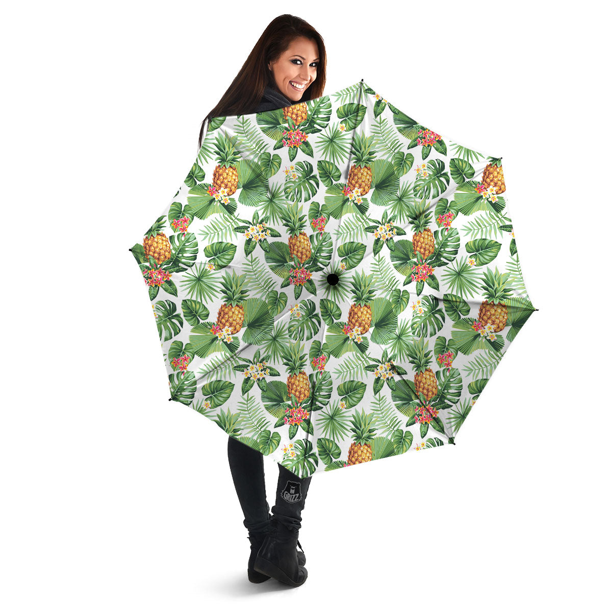 Hawaii Leaves Pineapple Print Pattern Umbrella-grizzshop