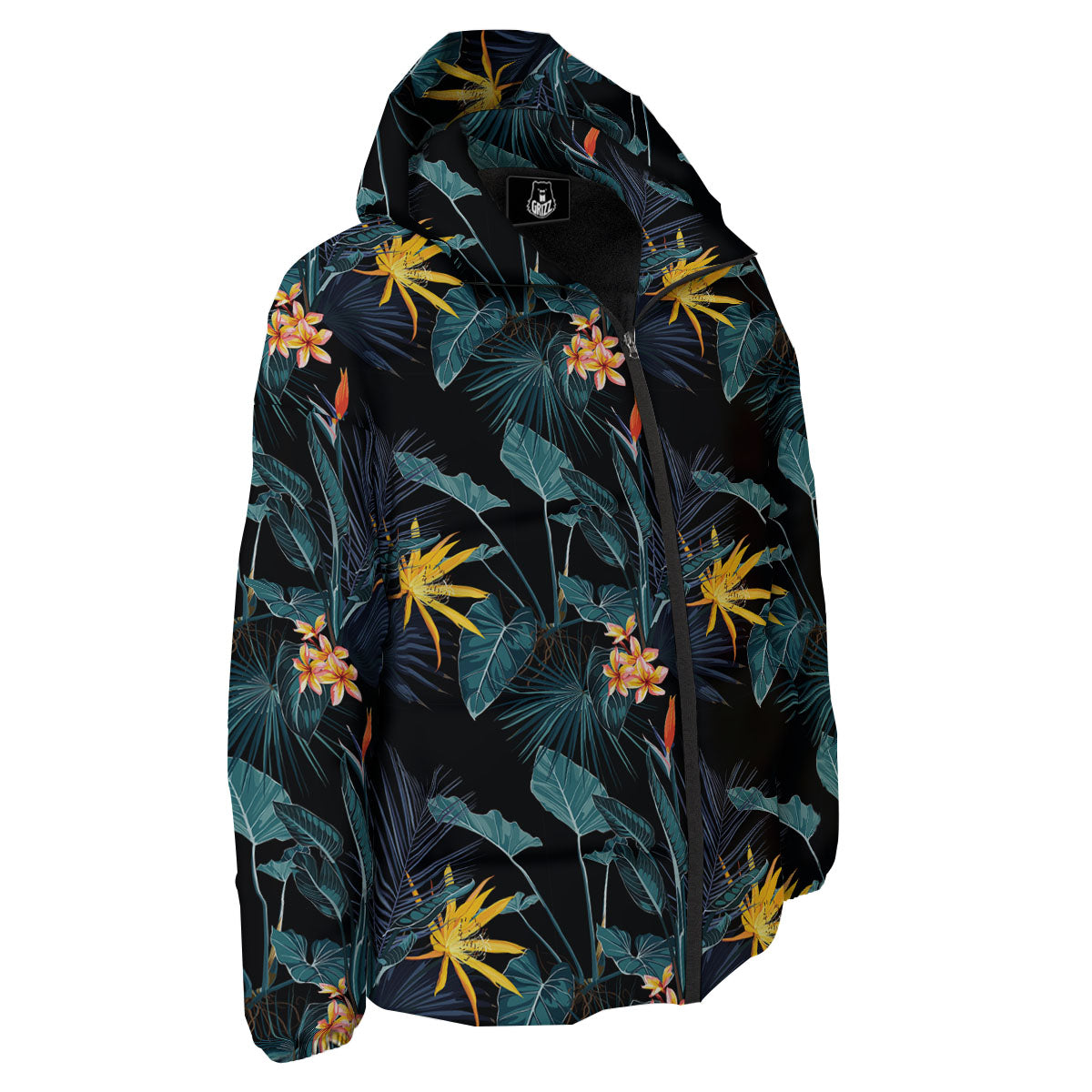 Hawaii Night Tropical Print Pattern Down Jacket-grizzshop