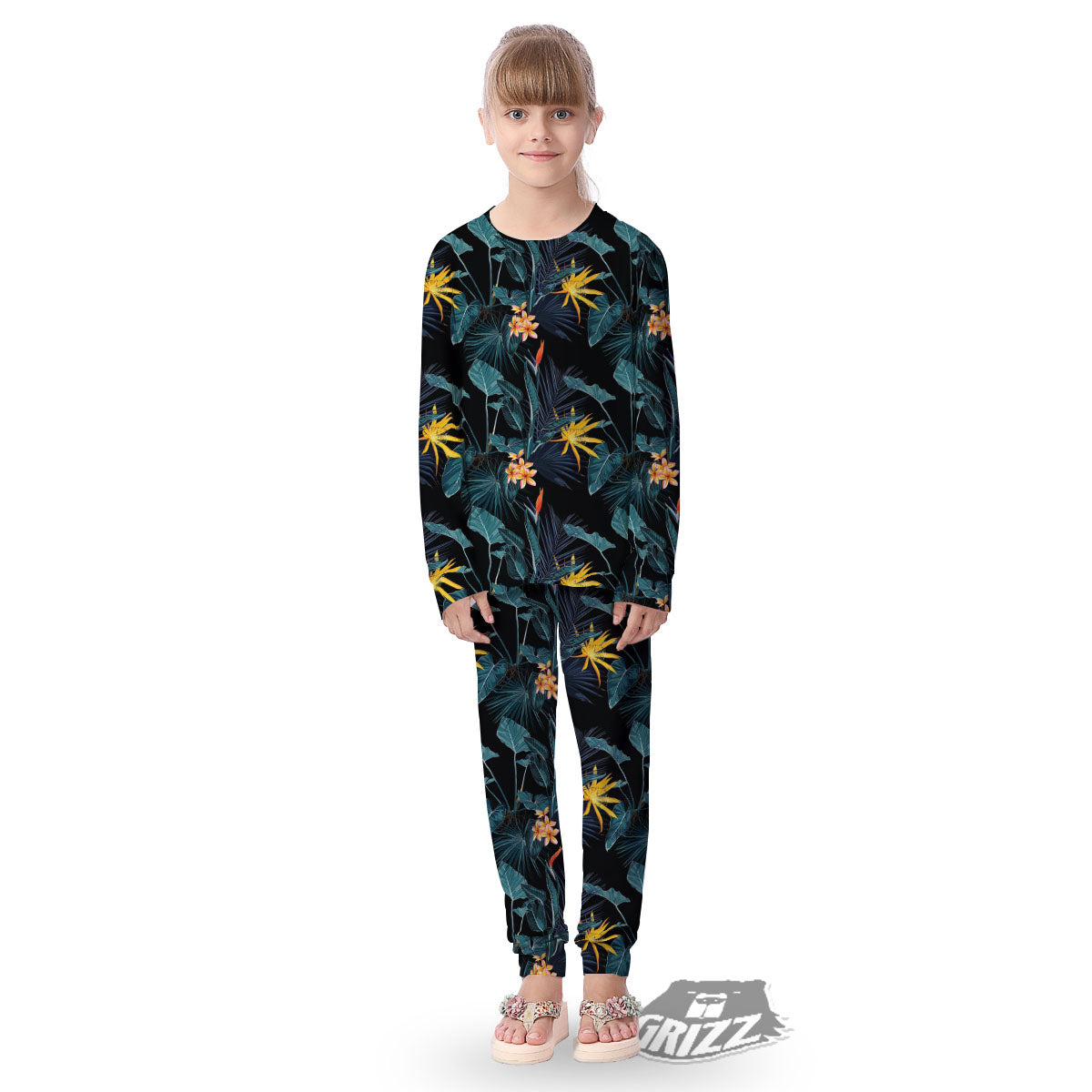 Hawaii Night Tropical Print Pattern Kid's Pajamas-grizzshop