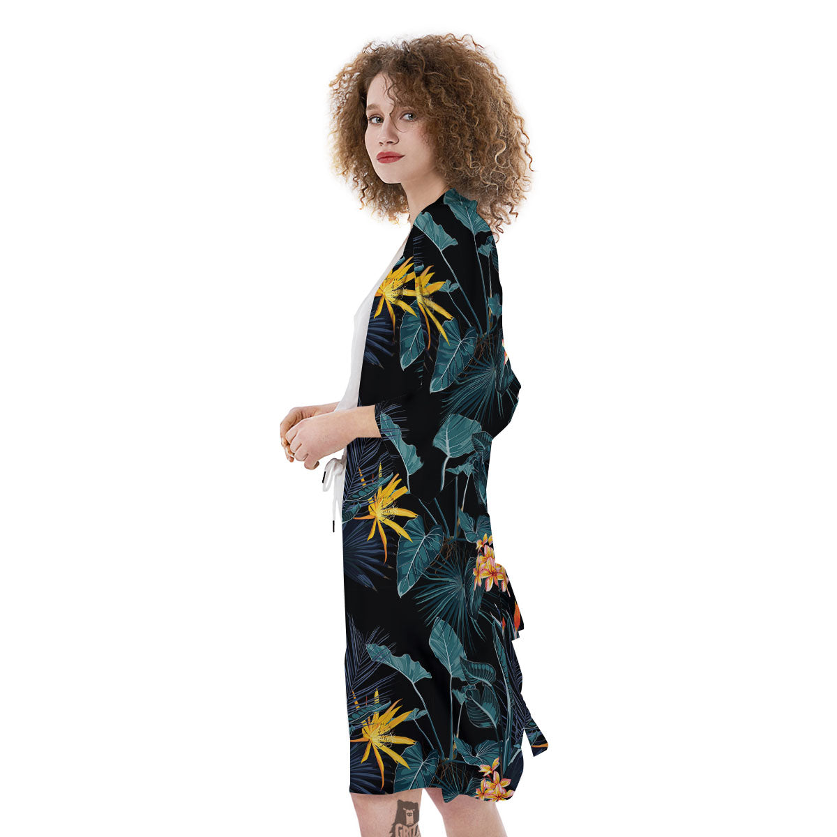 Hawaii Night Tropical Print Pattern Kimono-grizzshop