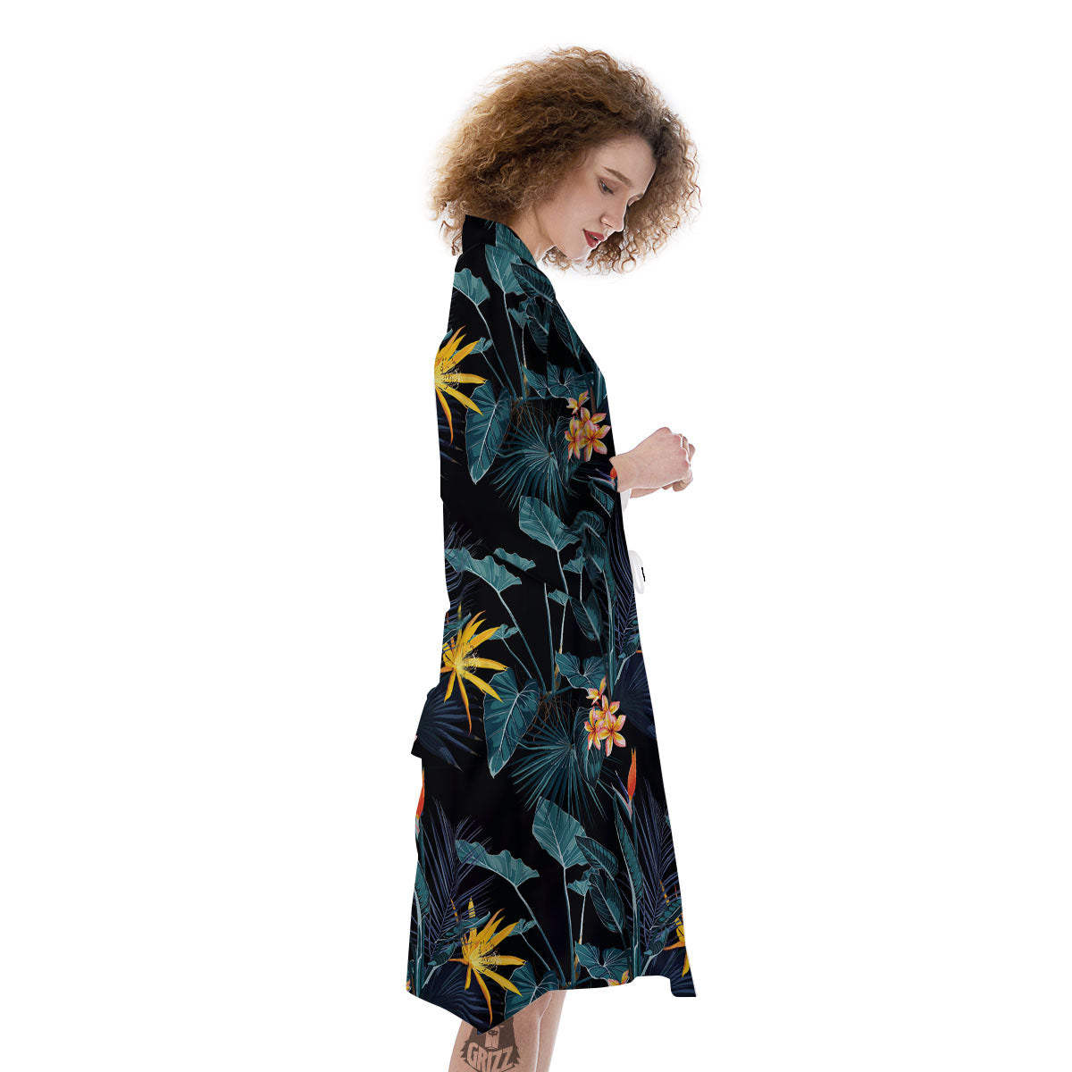 Hawaii Night Tropical Print Pattern Kimono-grizzshop