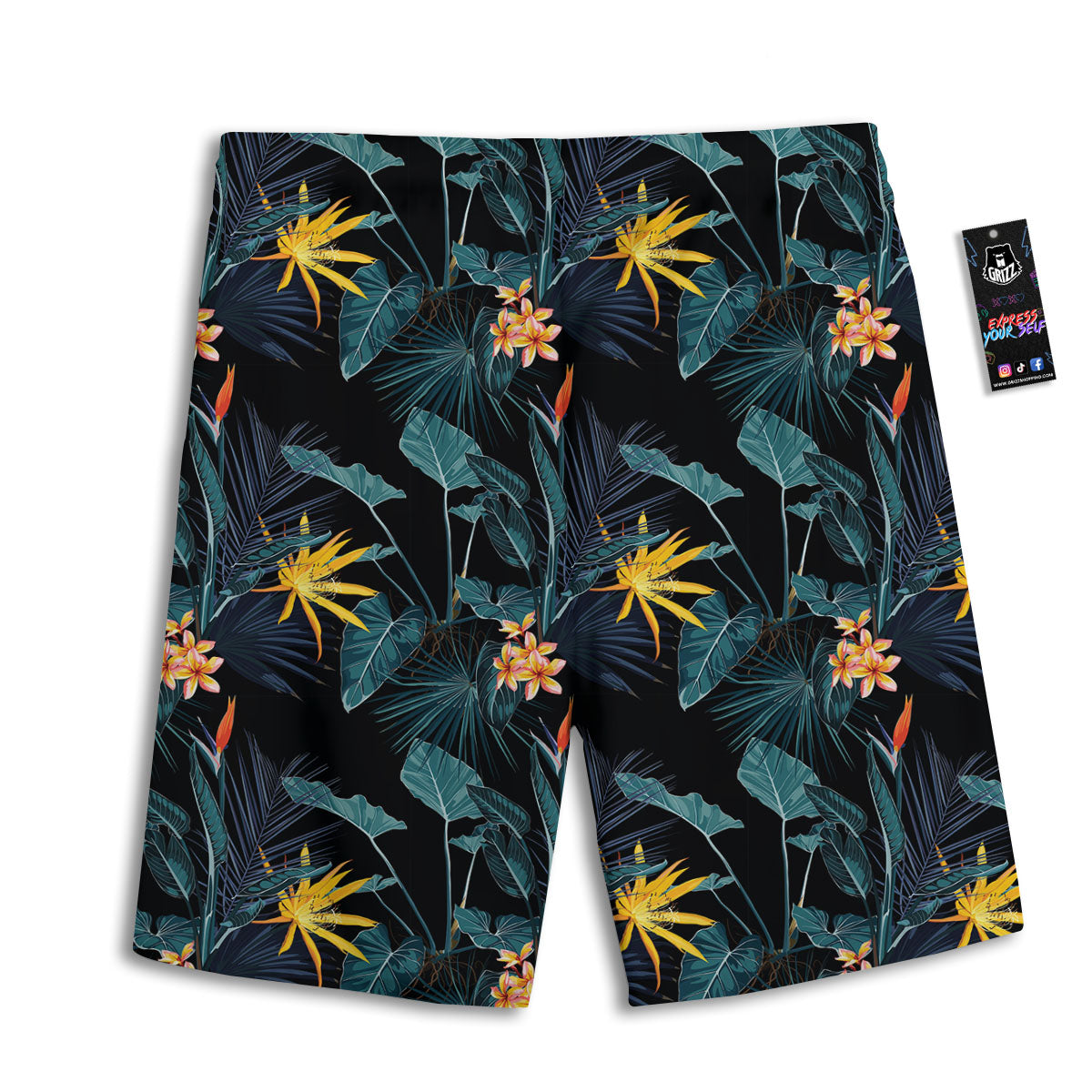 Hawaii Night Tropical Print Pattern Men's Athletic Shorts