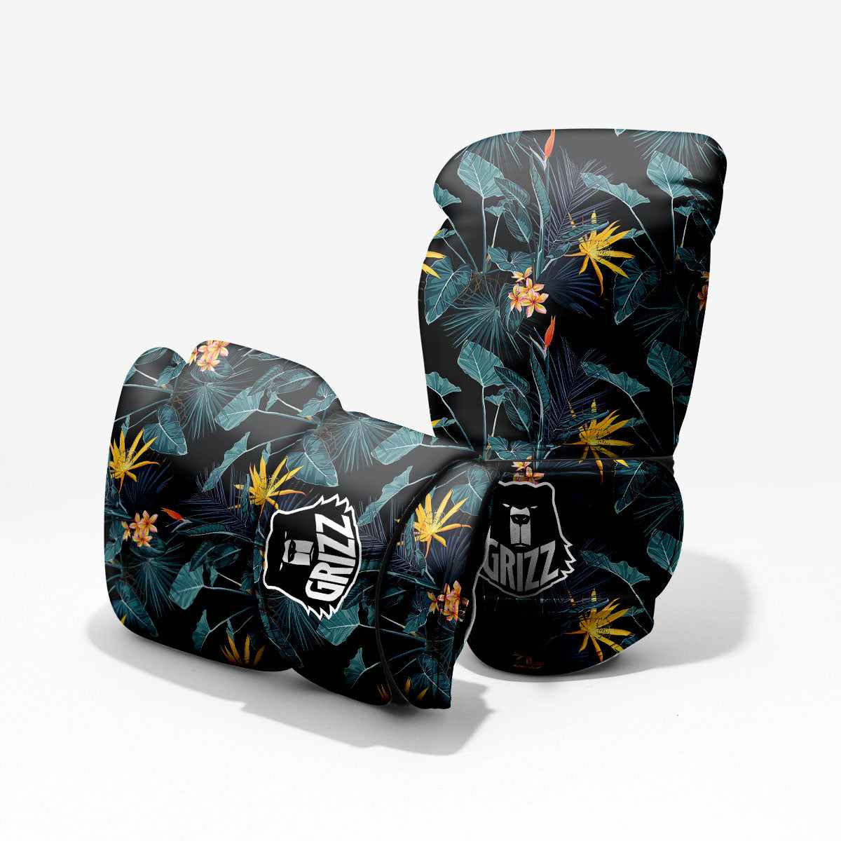 Hawaii Night Tropical Print Pattern Sparring Gloves-grizzshop