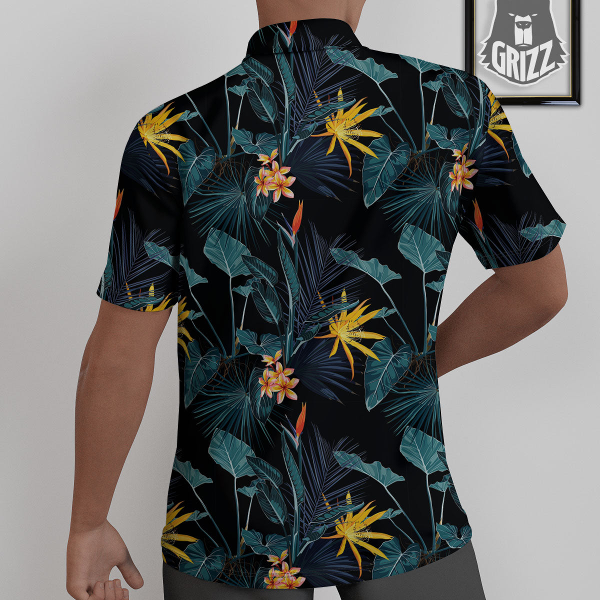 Hawaii Night Tropical Print Pattern Untucked Shirts-grizzshop