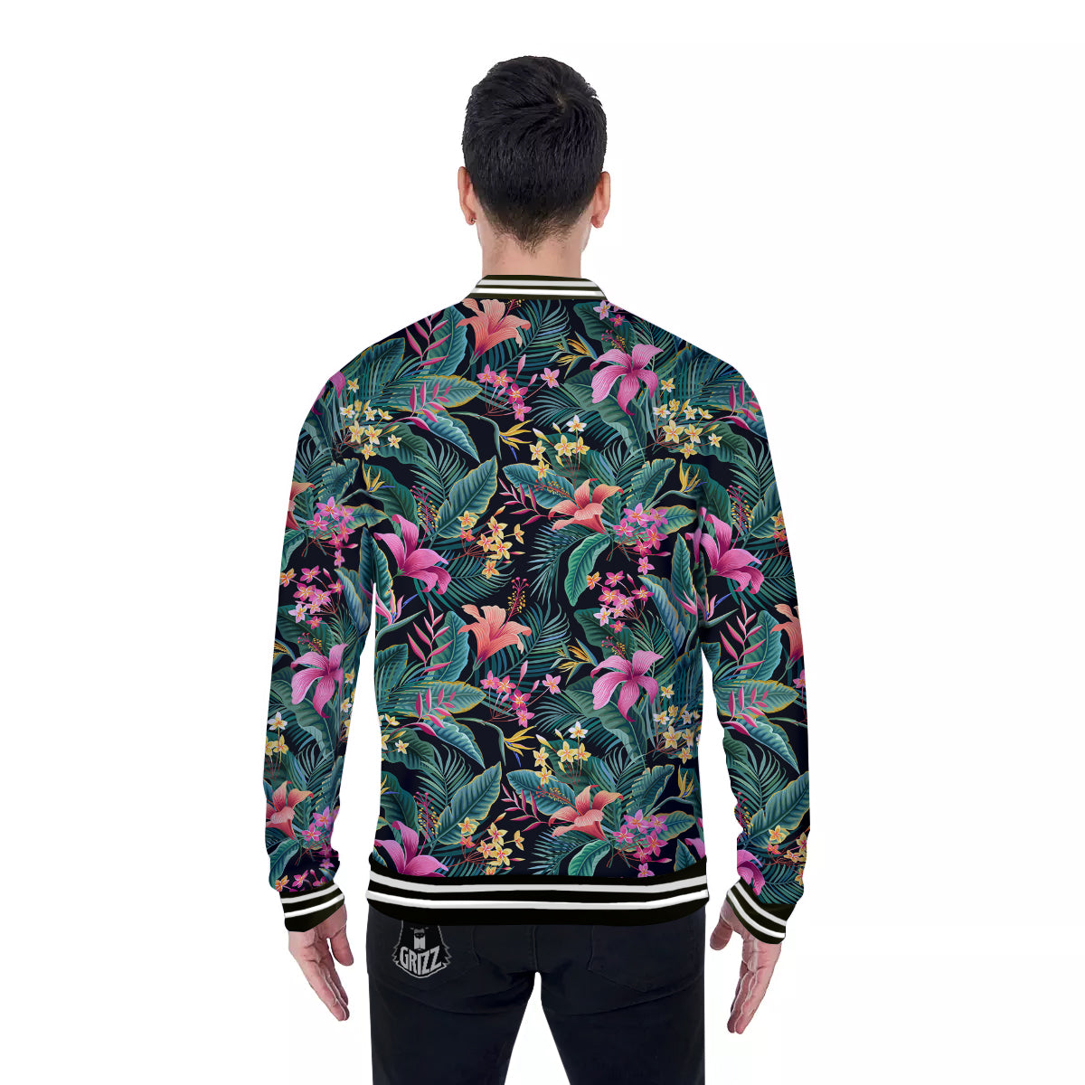 Hawaii Plants Tropical Print Pattern Baseball Jacket-grizzshop