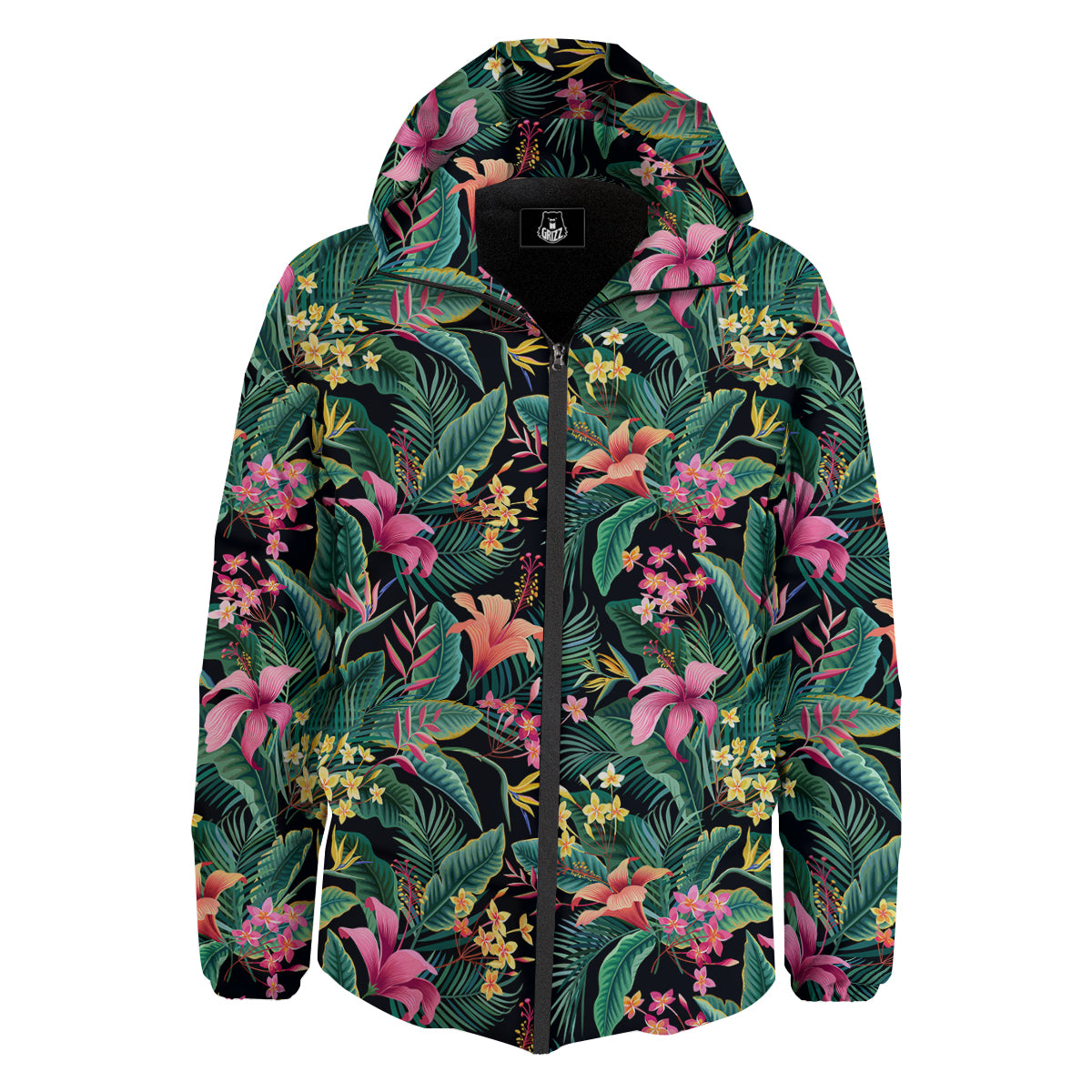 Hawaii Plants Tropical Print Pattern Down Jacket-grizzshop