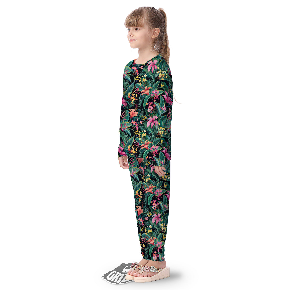 Hawaii Plants Tropical Print Pattern Kid's Pajamas-grizzshop