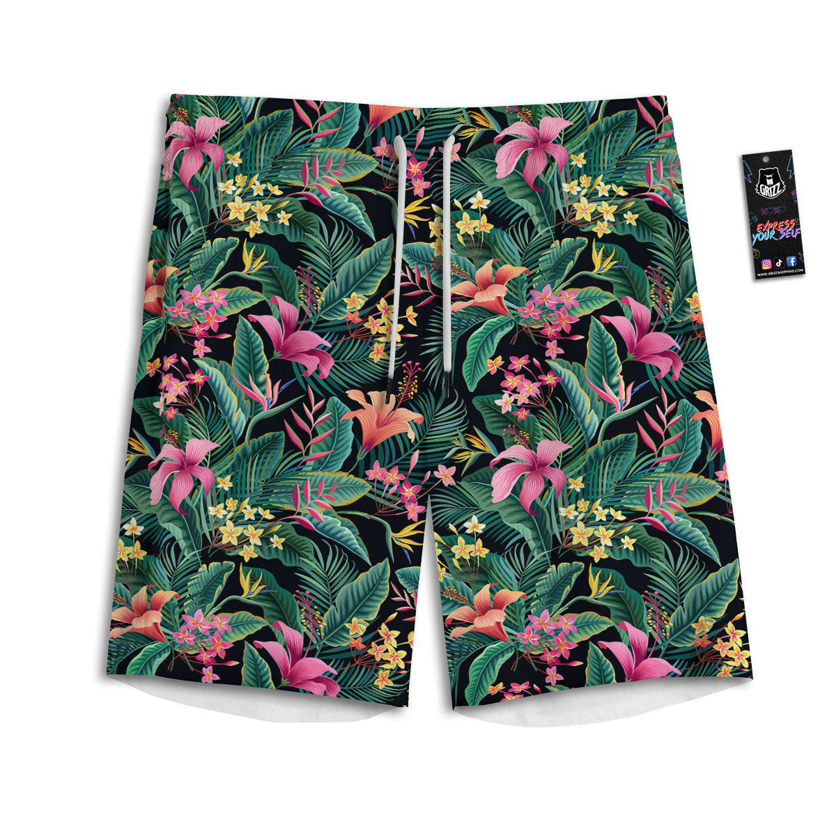 Hawaii Plants Tropical Print Pattern Men's Athletic Shorts-grizzshop