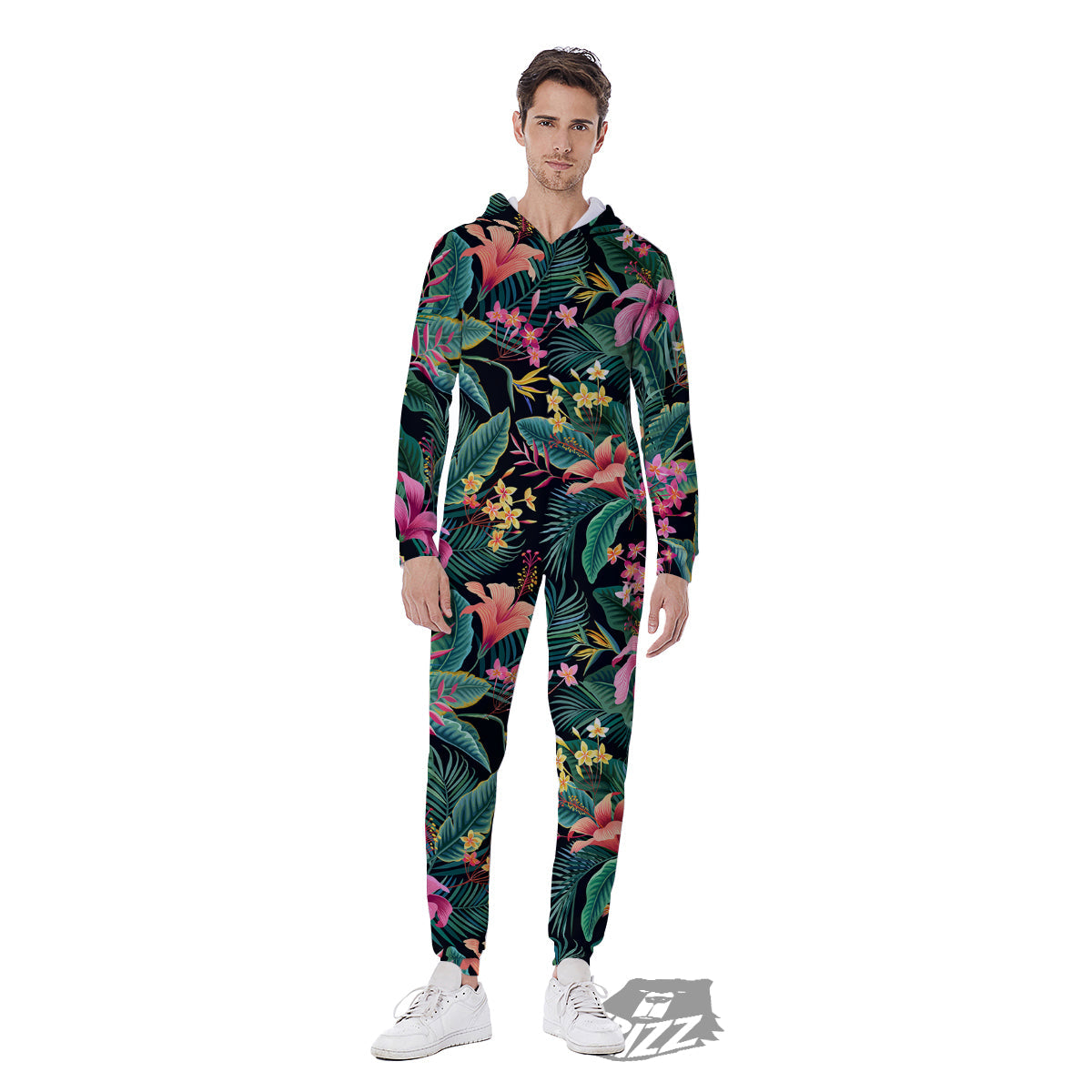 Hawaii Plants Tropical Print Pattern Men's Jumpsuit-grizzshop