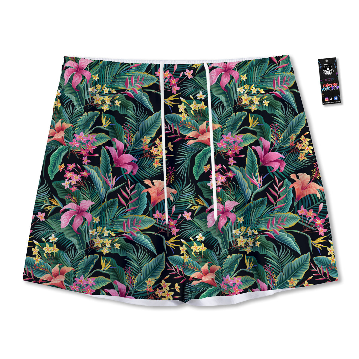 Hawaii Plants Tropical Print Pattern Mesh Shorts