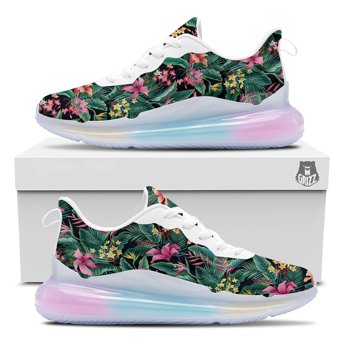 Hawaii Plants Tropical Print Pattern Running Sneakers-grizzshop