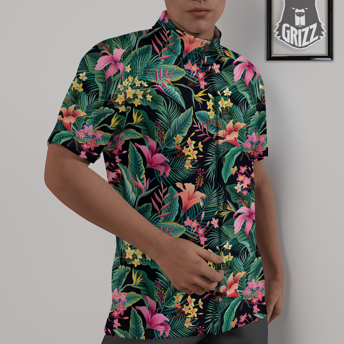 Hawaii Plants Tropical Print Pattern Untucked Shirts-grizzshop