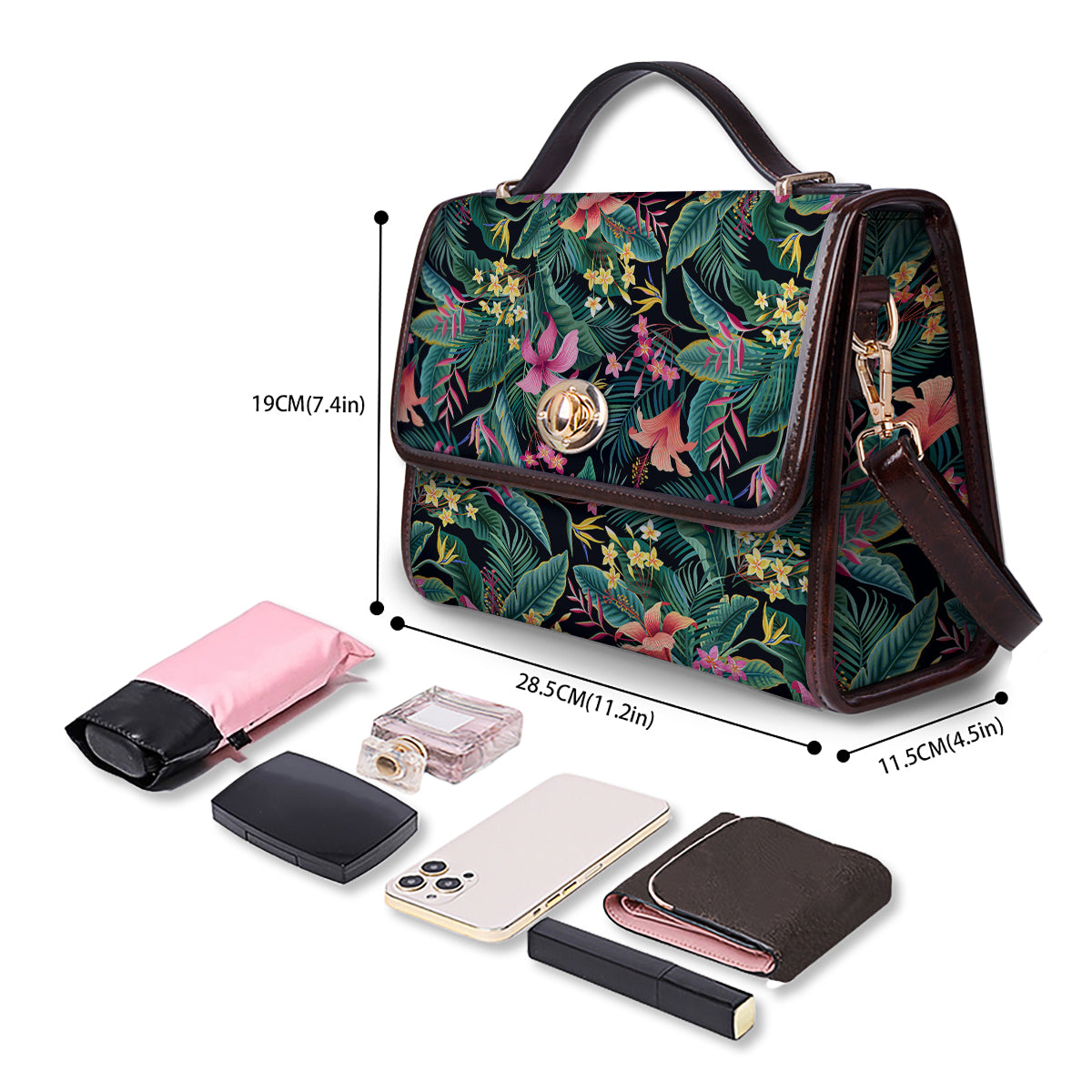 Hawaii Plants Tropical Print Pattern Women's Satchel Bag-grizzshop