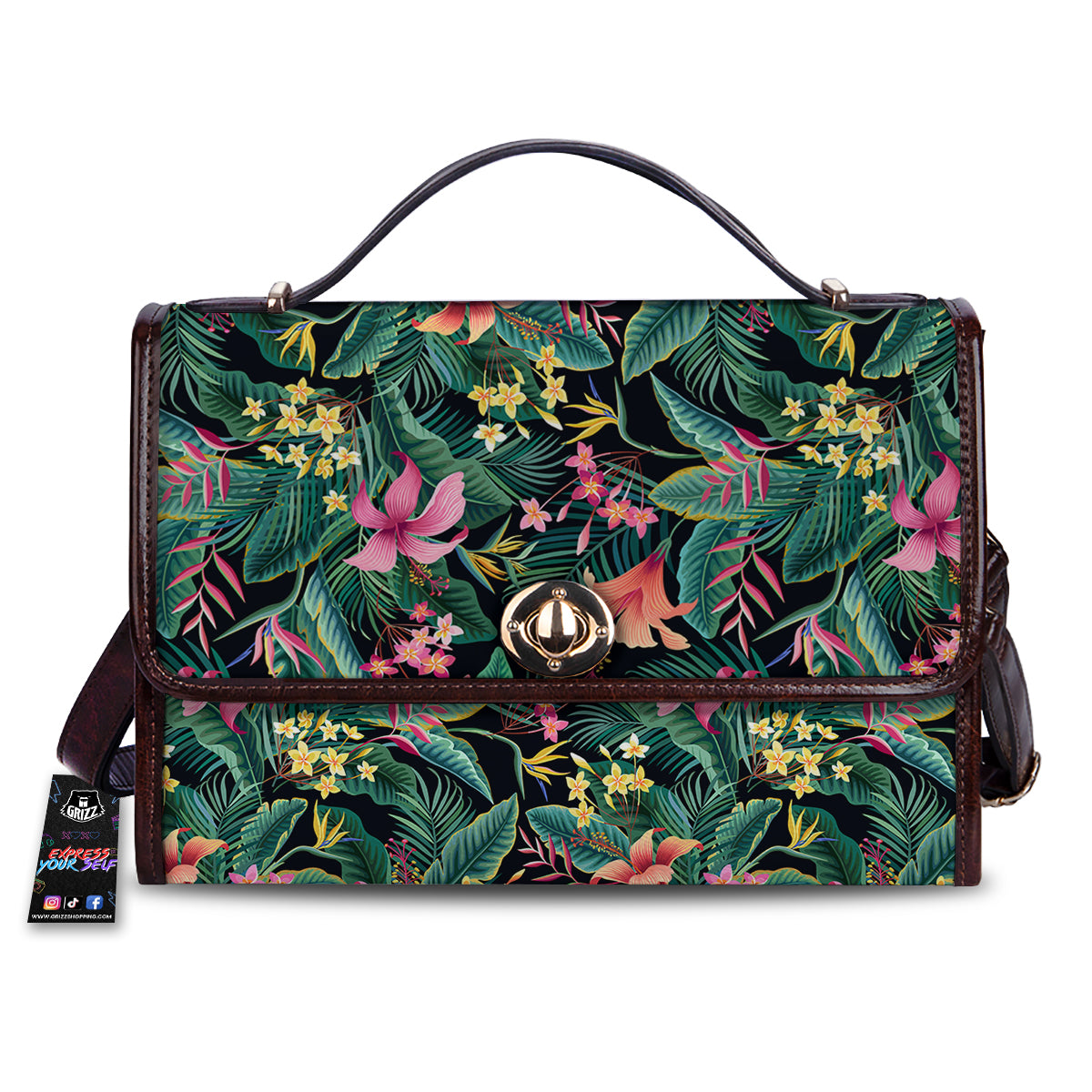 Hawaii Plants Tropical Print Pattern Women's Satchel Bag-grizzshop