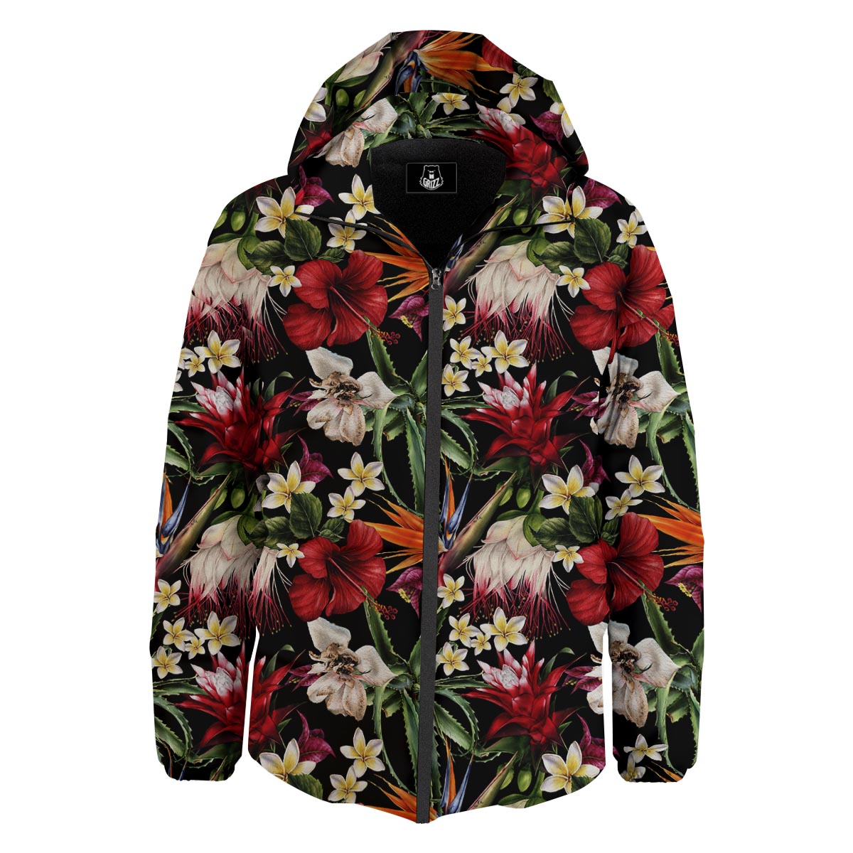 Hawaii Summer Tropical Print Pattern Down Jacket-grizzshop