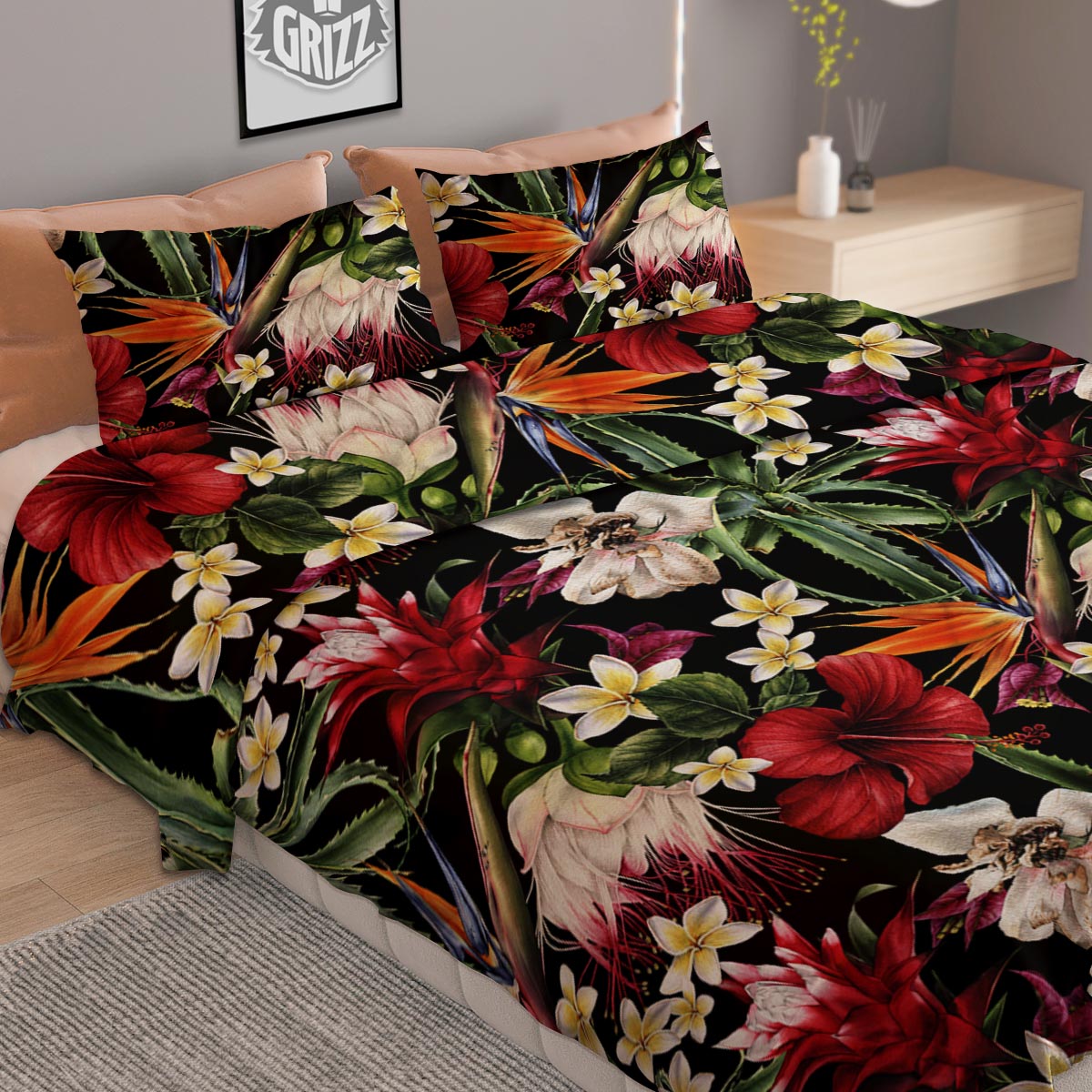 Hawaii Summer Tropical Print Pattern Duvet Cover Bedding Set
