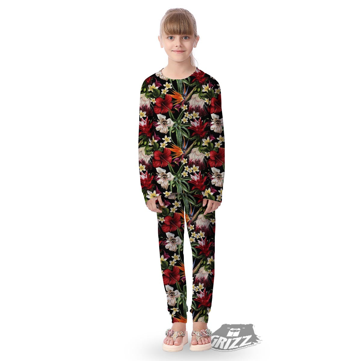 Hawaii Summer Tropical Print Pattern Kid's Pajamas-grizzshop